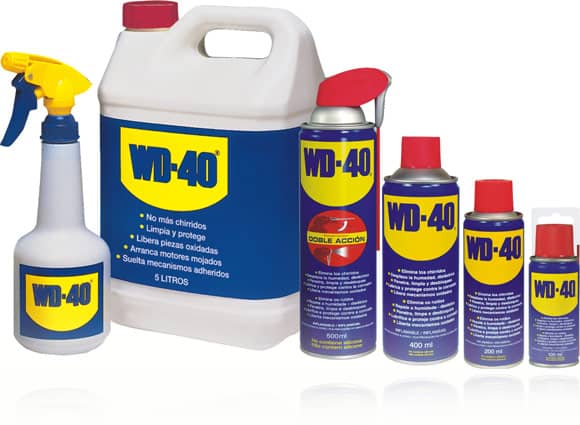 se presenta en la imagen la variedad de productos que existen en WD-40